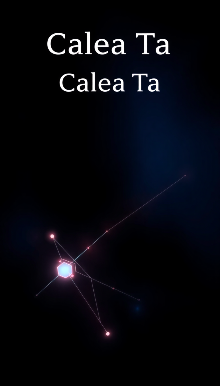 Futuristic e-book cover featuring "Calea Ta" in bold typography, with glowing geometric shapes on a dark gradient background.