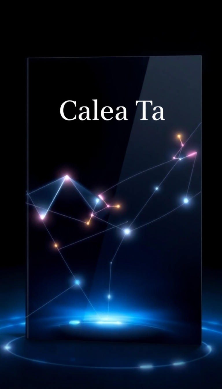 Futuristic e-book cover featuring "Calea Ta" in bold typography, with a dark gradient and glowing geometric shapes, symbolizing innovation.